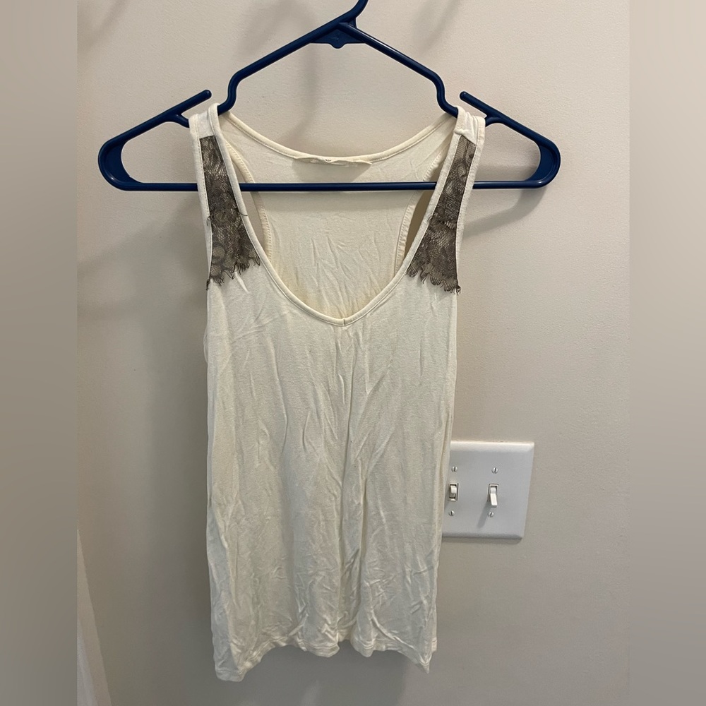 Womens Old Navy Racerback Tank Lace Trim XS